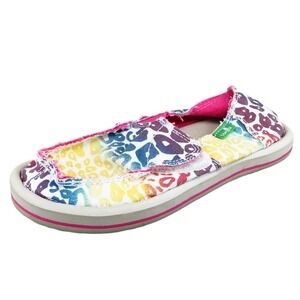 Sanuk Toddler Girls 10 Medium Multicolor Loafer Fabric
